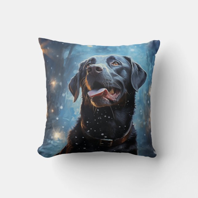 Coussin Labrador Retriever noir (Recto)