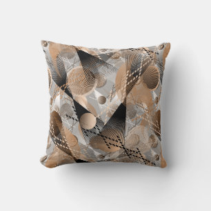 Coussin L'abstraction grise, brune.