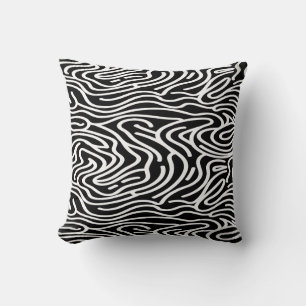 Coussin Labyrinthe noir et blanc