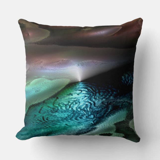 Coussin Lac avec des ondulations dans le désert de nuit, n (Recto)