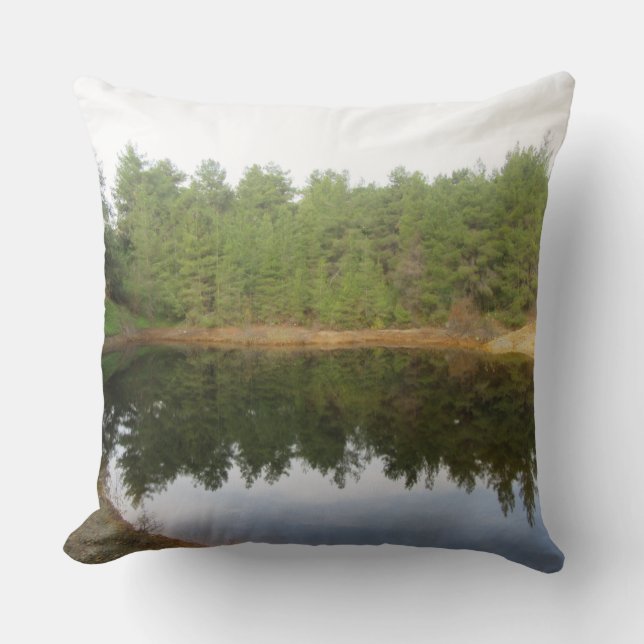Coussin Lac de réflexion des pins (Recto)
