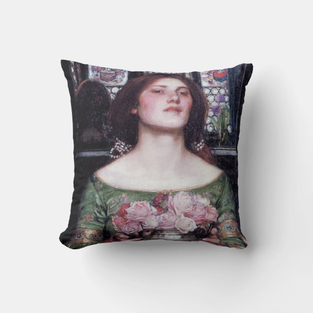Coussin Lady and Roses, John William Waterhouse (Recto)