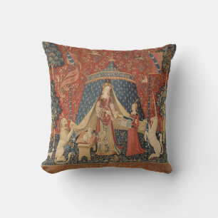Coussin Lady Et La Licorne Moyen Age Tapisserie Vintage