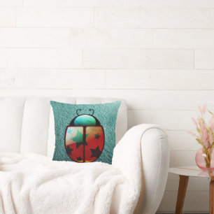 Coussin Ladybug lunaire avec étoiles