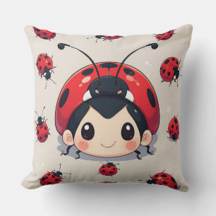 Coussin Ladybug Mignonne Enfant Dessin Animé Fantaisiste E