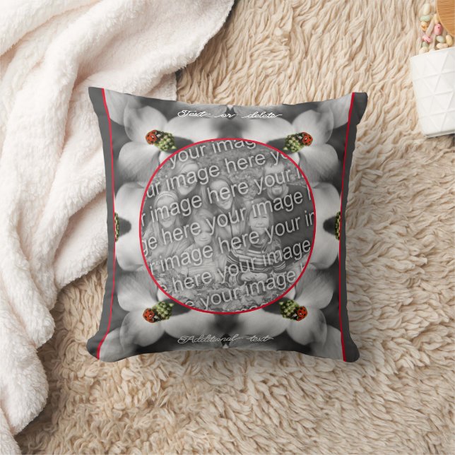 Coussin Ladybug On Dogwood Personnalisé Ajouter Votre Phot (Couverture)