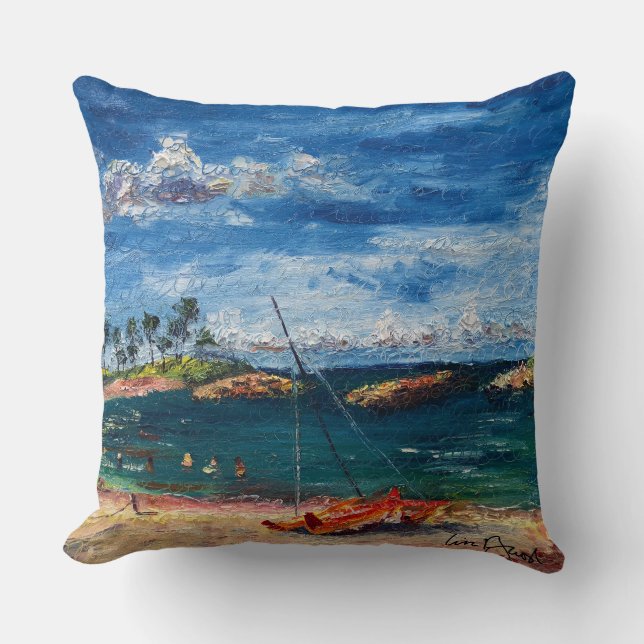 Coussin Lagoon 1, Aloha Morning Hawaii pillow (Recto)