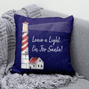 Coussin Laisser une lumière allumée pour Père Noël Nautica