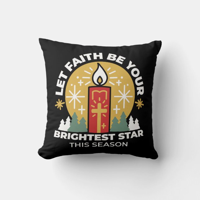 Coussin Laissez Faith être votre plus brillant Star Candle (Recto)