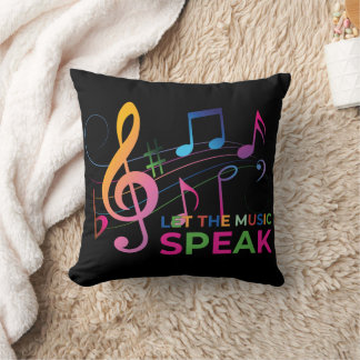 Coussin Laissez La Musique Parler, Notes Musicales