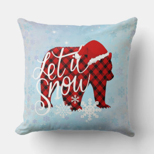 Coussin Laissez Neiger Ours de Noël Mignon Amusant un Noël