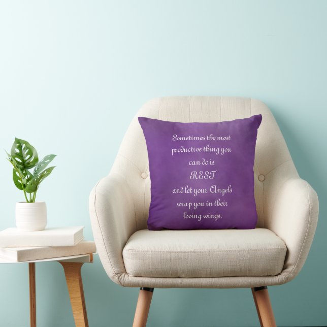 Coussin Laissez Vos Anges Vous Envelopper... Devis de conf (Chaise)
