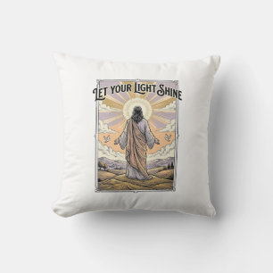 Coussin Laissez Votre Lumière Briller Foi Vintage