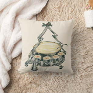 Coussin Lait de poule dans un bol à punch en forme de sapi