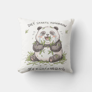 Coussin L'alimentation Démarre Demain Mème Drôle de Panda