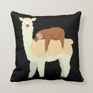 Coussin Lama mignon avec un cadeau de paresse de sommeil