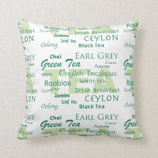 Coussin L'Amant-Thé de thé dactylographie le nuage de mot