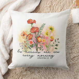 Coussin Lamentations 3:23 His Mercies New Every Morning