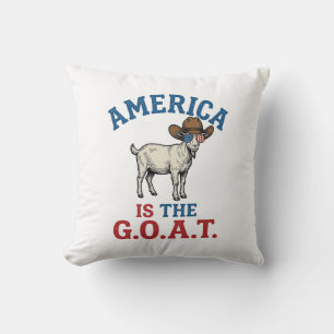 Coussin L'Amérique Est La G.O.A.T Chemise de Cow-boy Patri