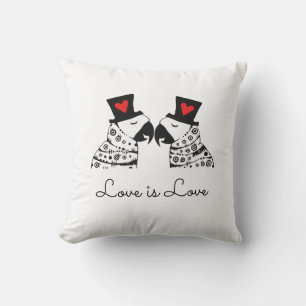Coussin L'Amour, c'est le perroquet gay
