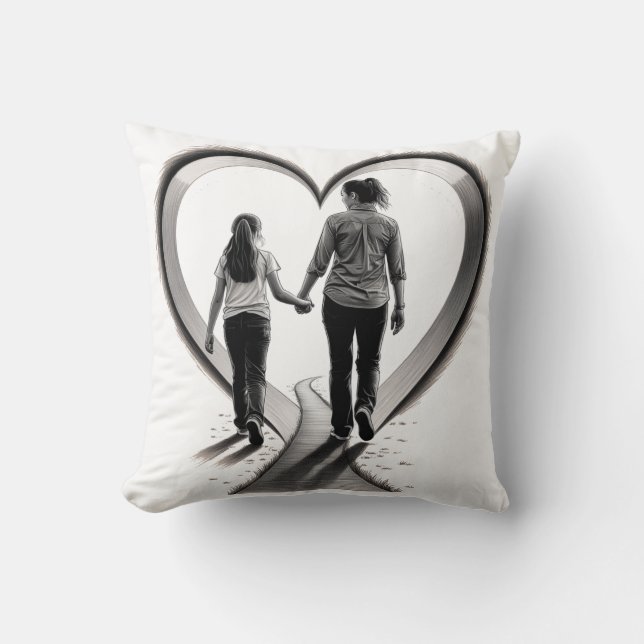 Coussin l'amour de la fête des mères  (Recto)