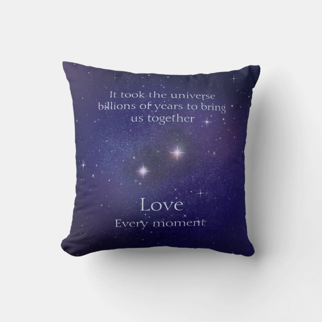 Coussin L'amour écrit dans les étoiles Paroles sentimental (Recto)