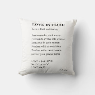 Coussin L'amour est de la poésie fluide