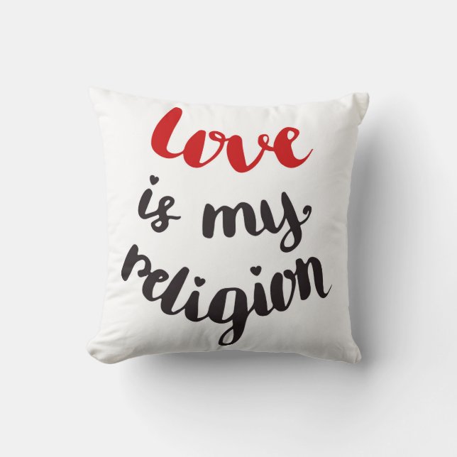 Coussin L'amour est ma religion (Recto)