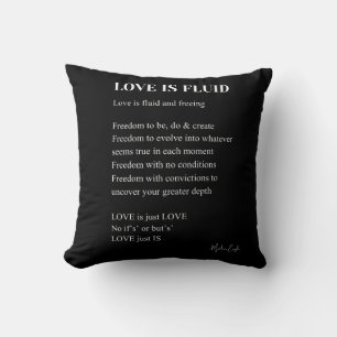 Coussin L'amour est un poème fluide