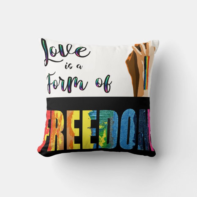 Coussin L'amour est une forme d'oreiller de liberté (Recto)