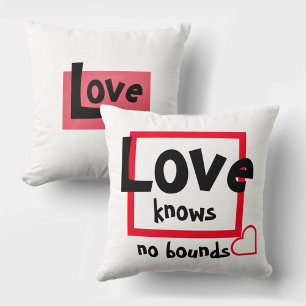Coussin L'amour ne connaît pas de limites en rouge noir et