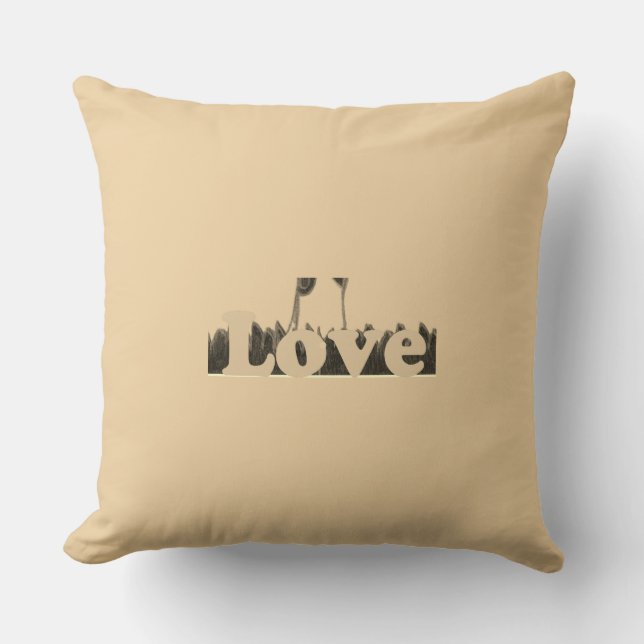 Coussin L'amour pur à ses simples formes Conception de tex (Recto)