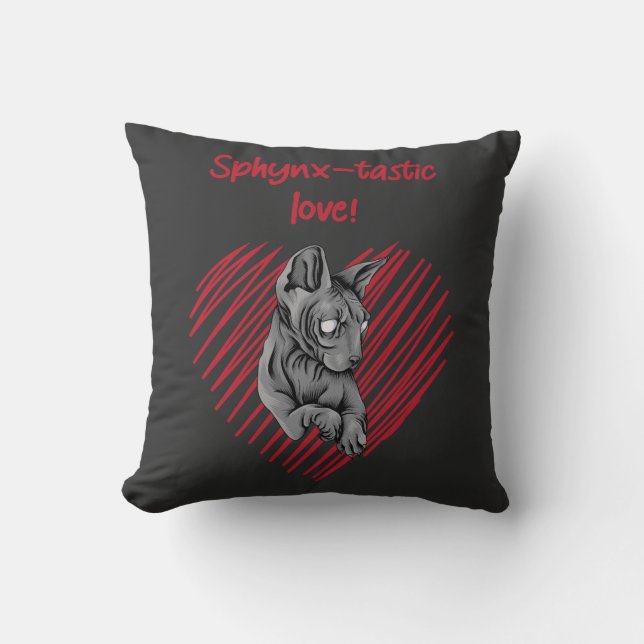 Coussin L'Amour Sphynx-tastic pour chaque Amoureux des cha (Recto)