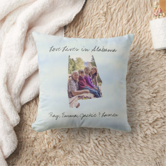 Coussin L'Amour Vit En Alabama Etat Façonné Photo Personna