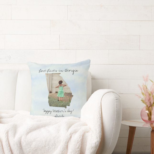 Coussin L'Amour Vit En Géorgie Etat Façonné Photo Personna (Canapé)