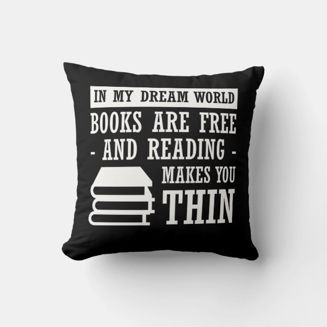 Coussin L'amoureux des livres rêveur de lecture du monde (Recto)
