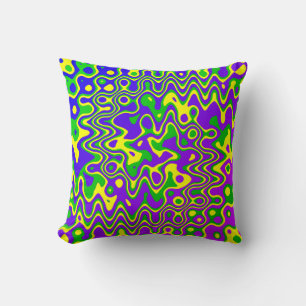 Coussin [Lampe à lave] Tourbillons et points Op-Art Violet