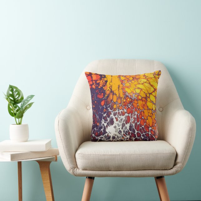 Coussin Lampe Lave Chaude Liquide, Rouge, Orange, Jaune (Chaise)