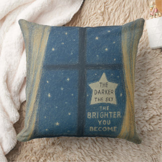 Coussin Lancer de Lune Inspirant Plus le Ciel est Obscur