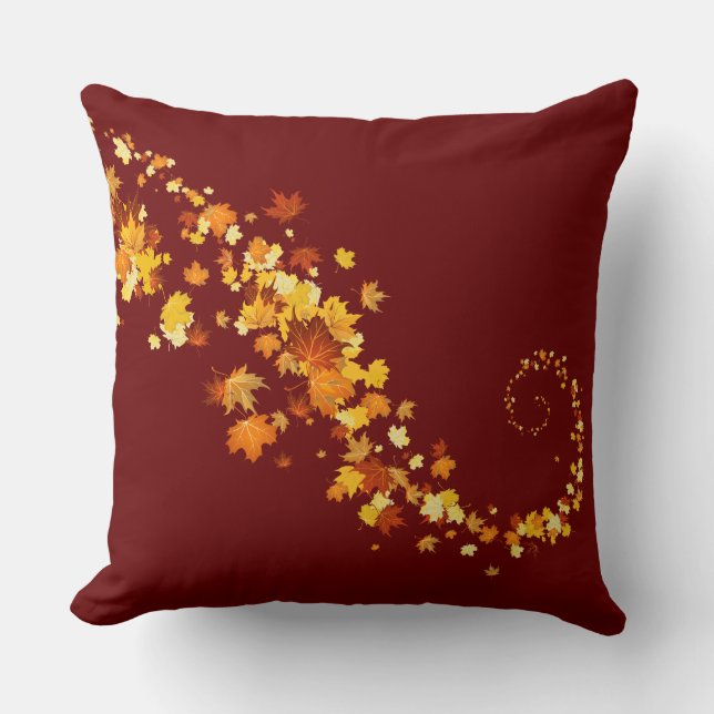 Coussin Lancer des feuilles d'automne (Recto)