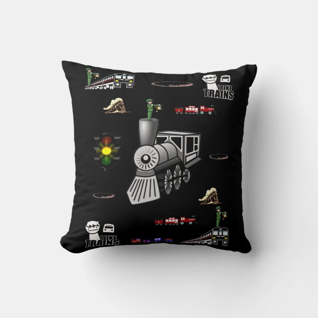 Coussin lancer des trains de déco d'oreiller (Recto)