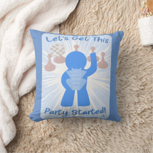 Coussin Lancer la fête Gamer Fun Meeple Slogan