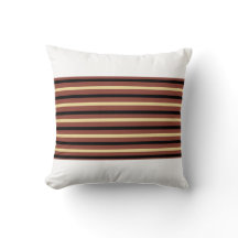 Lancer l'oreiller avec bandes Brown/beiges/noires