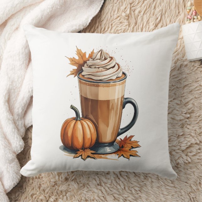 Coussin Lancer l'oreiller avec latte d'épice Citrouille (Couverture)