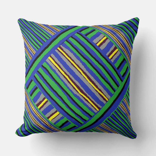 Coussin Lancer l'oreiller - Bandes Kente #2 Lancer l'oreil (Recto)