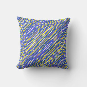 Coussin Lancer l'oreiller - Bleu/Jaune