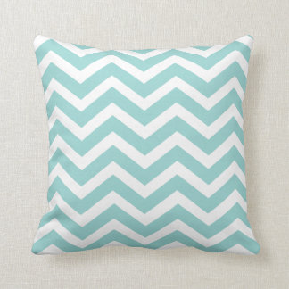 Coussin Lancer turquoise léger/carreau de Chevron