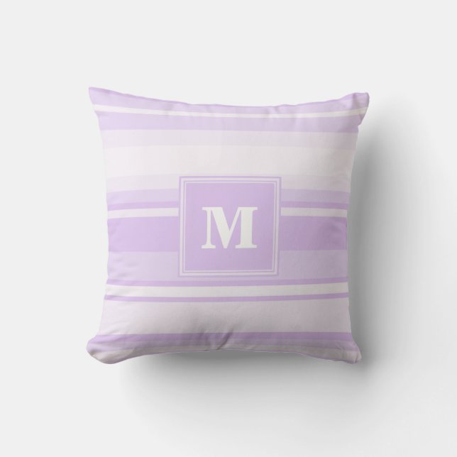 Coussin Landes lilas monogrammes (Recto)