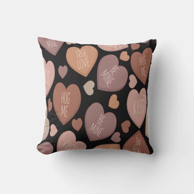 Coussin Langage créatif des coeurs en motif continu (Recto)