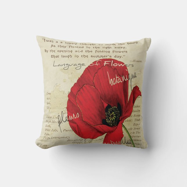 Coussin Langue victorienne des fleurs (Recto)